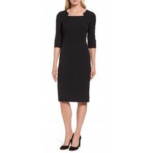 Emerson Rose Black Tailored Pencil Dress 40s style 1/2 sleeves, NWT, size 2